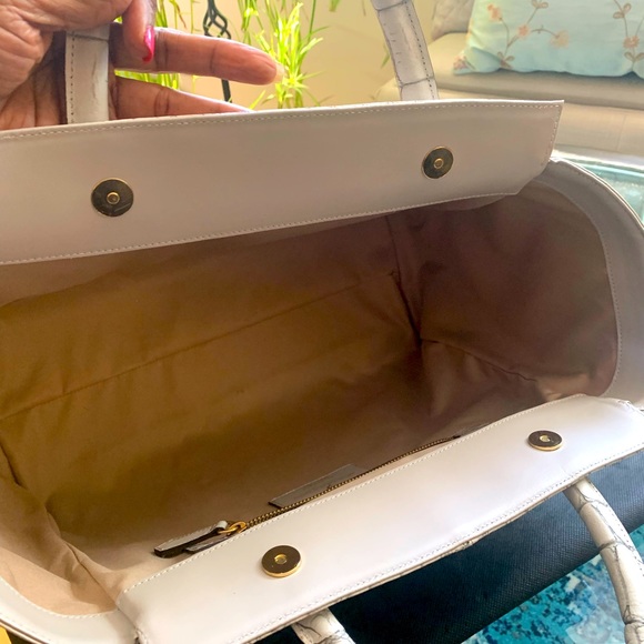 ✨Alberta Dicanio✨ Croc, Gray Italian Leather Handbag W/Dusk Bag - Picture 5 of 10